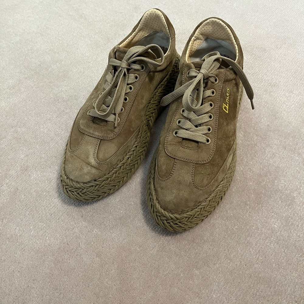 Christian Louboutin Tan Suede Platform Sneakers - Picture 9 of 9